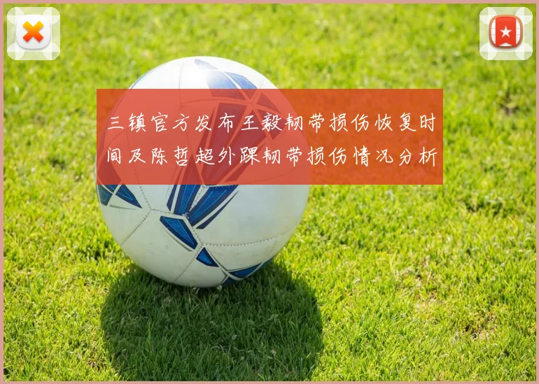 三镇官方发布王毅韧带损伤恢复时间及陈哲超外踝韧带损伤情况分析